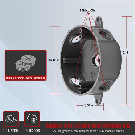 ENERLITES 4” Diameter Round Weatherproof Outlet 